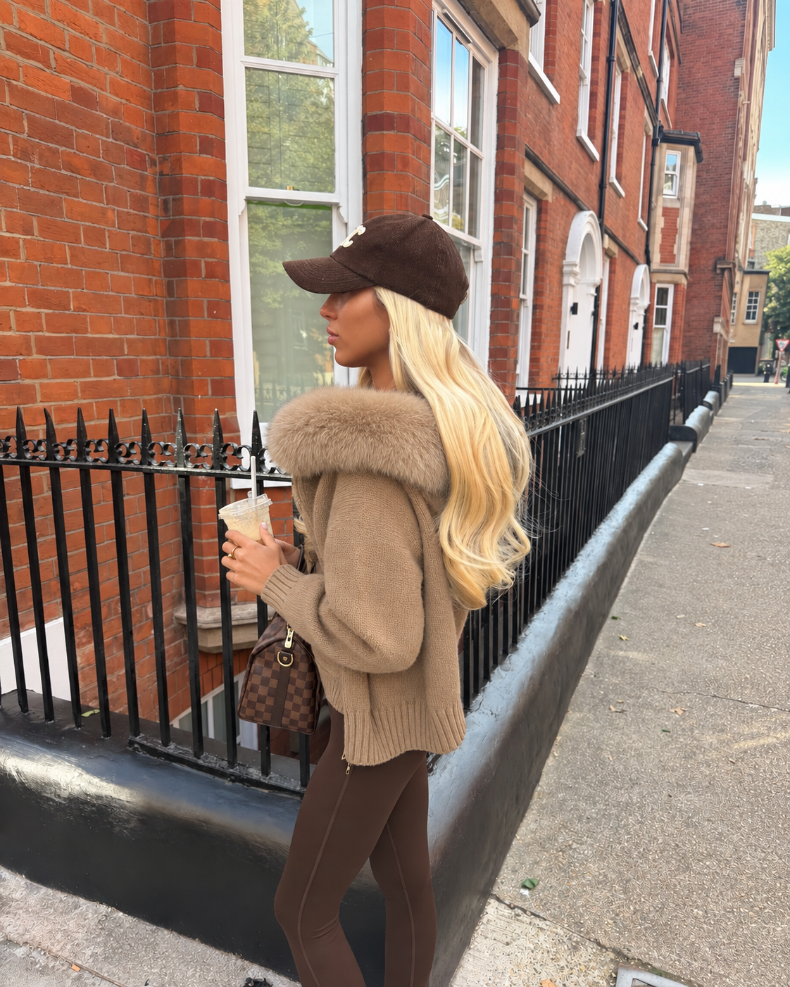 Tillie Fur Cardigan - Camel