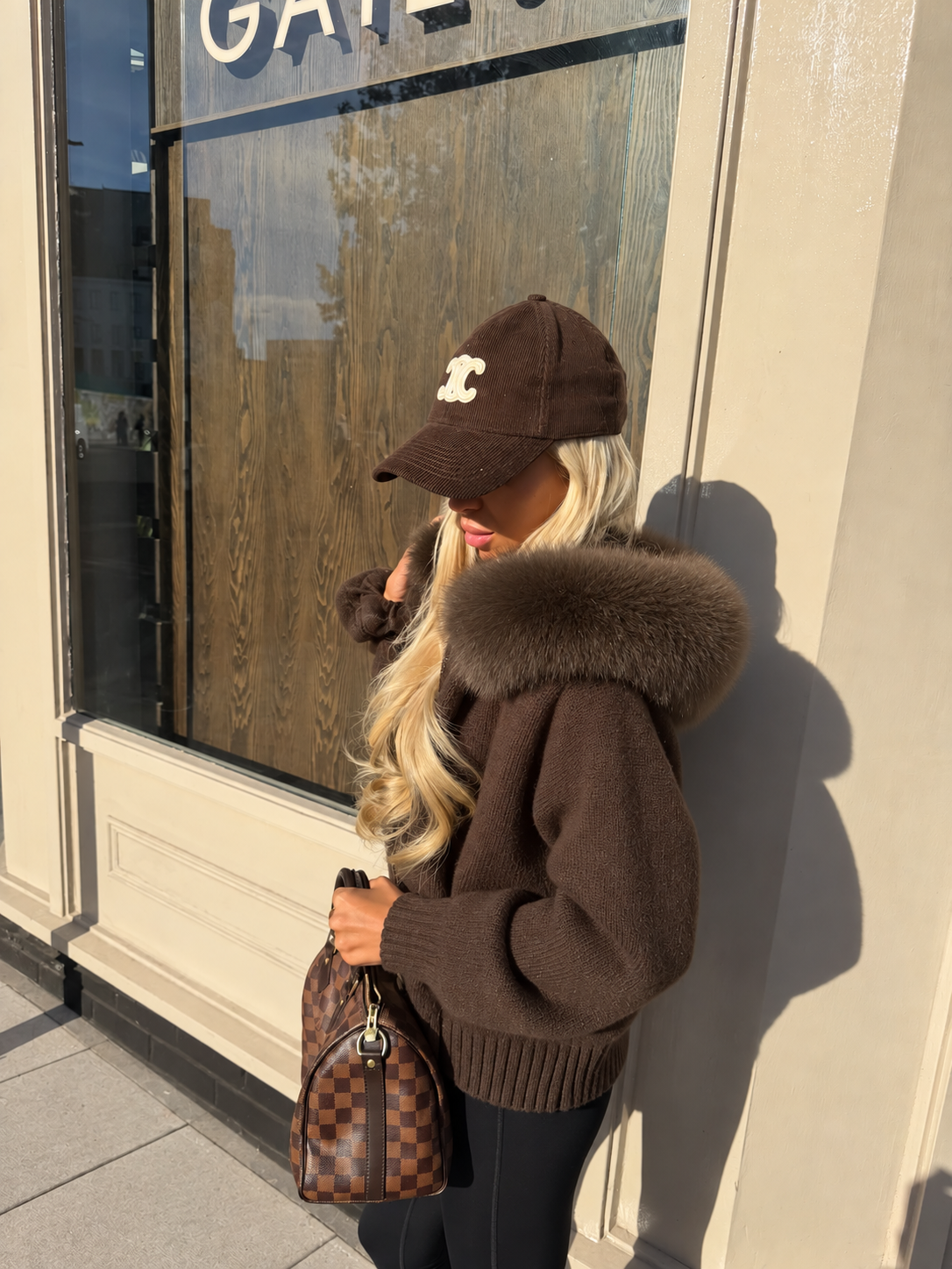 Tillie Fur Cardigan - Brown