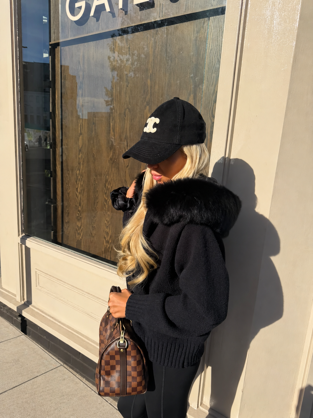 Tillie Fur Cardigan - Black
