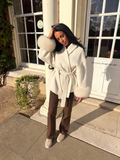 Vienna Fox Fur Cuff Jacket - Cream