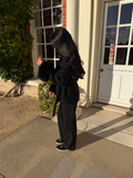 Vienna Fox Fur Cuff Jacket - Black