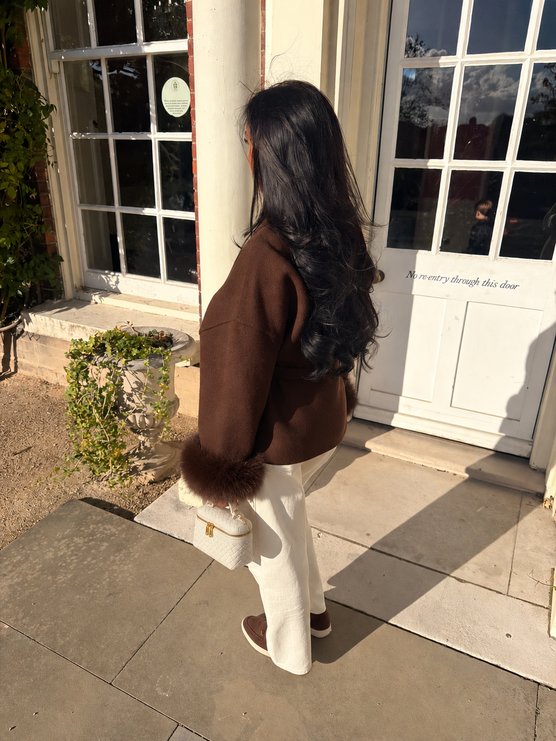 Vienna Fox Fur Cuff Jacket - Brown