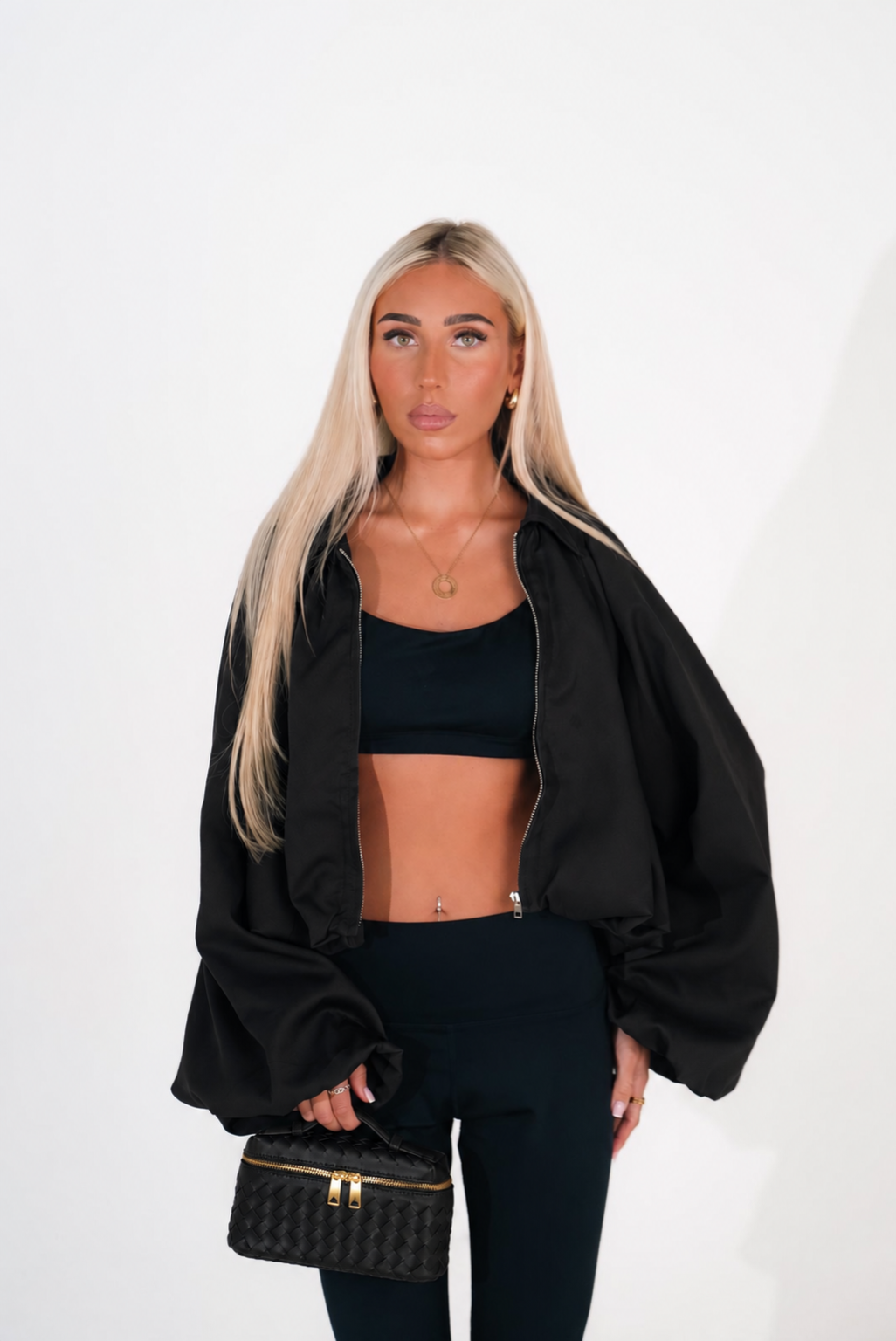 Gia Balloon Sleeve Jacket - Black