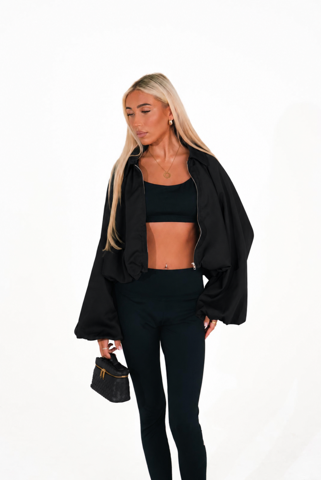 Gia Balloon Sleeve Jacket - Black