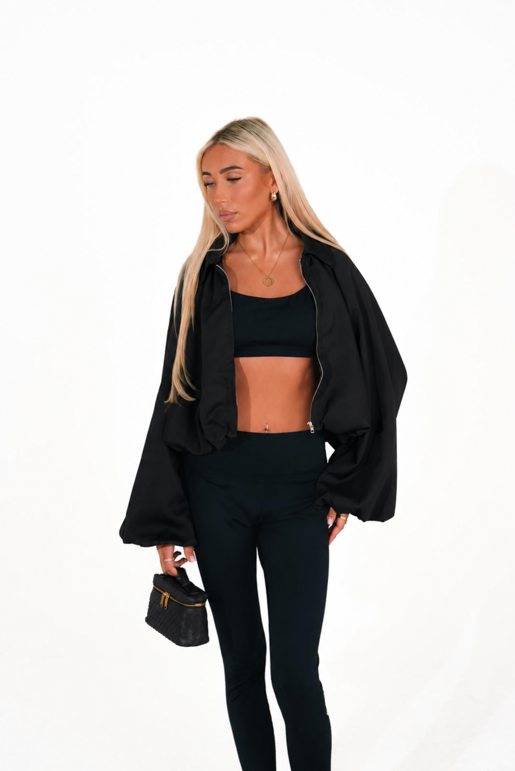 Gia Balloon Sleeve Jacket - Black