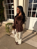 Vienna Fox Fur Cuff Jacket - Brown