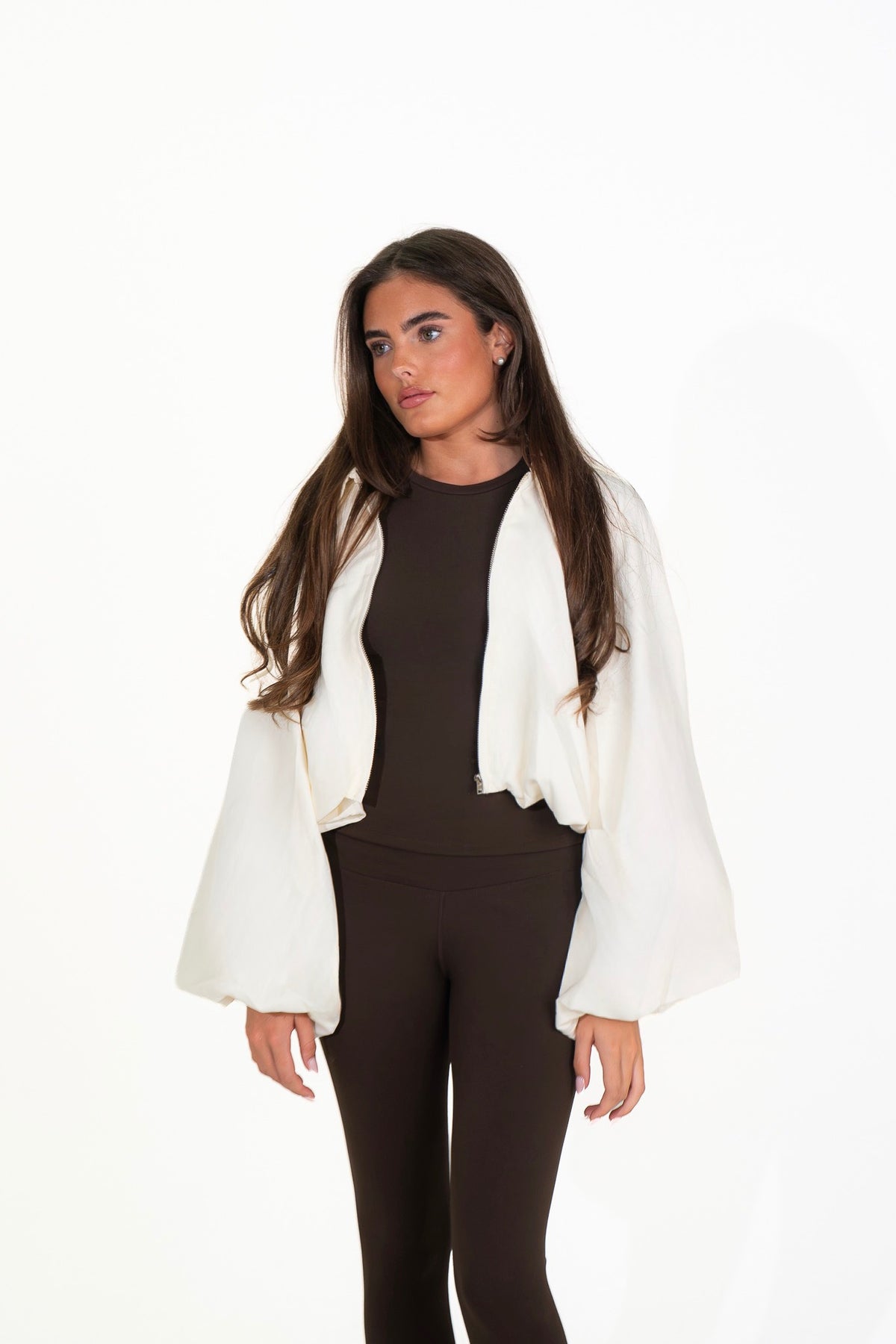 Gia Balloon Sleeve Jacket - Cream