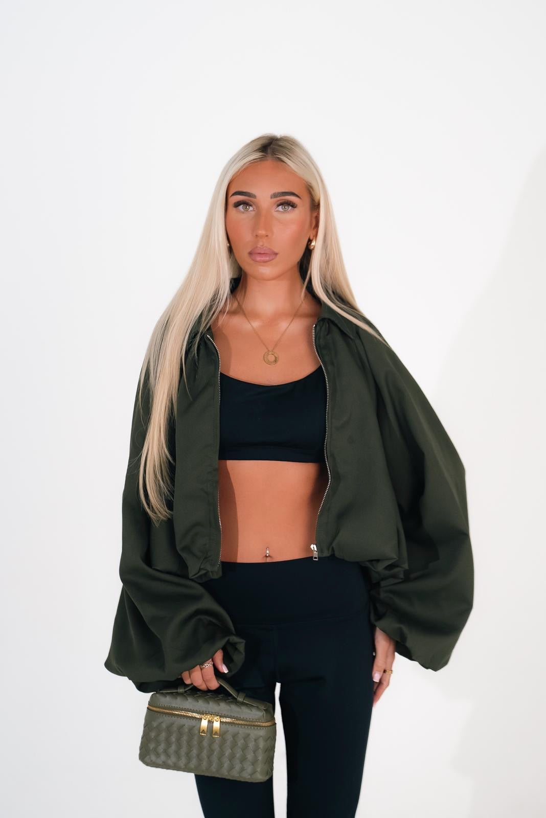 Gia Balloon Sleeve Jacket - Khaki