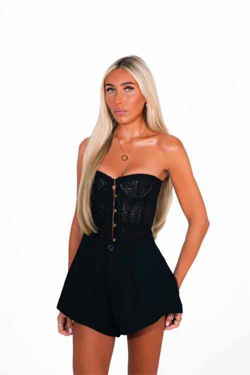 Amelie Lace Corset - Black